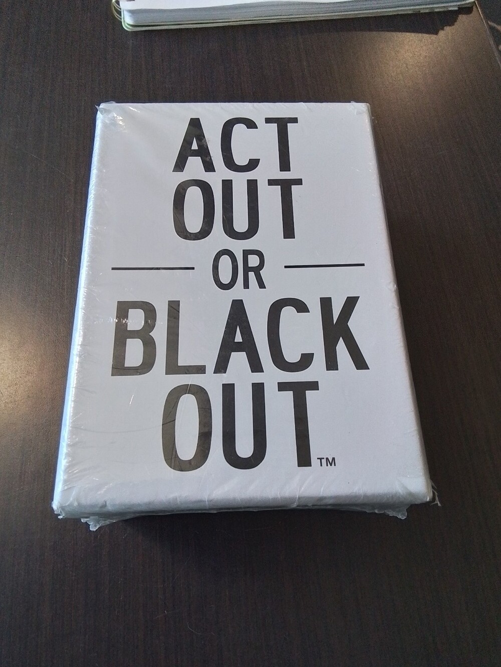Act Out or Black Out Party Card Game - White